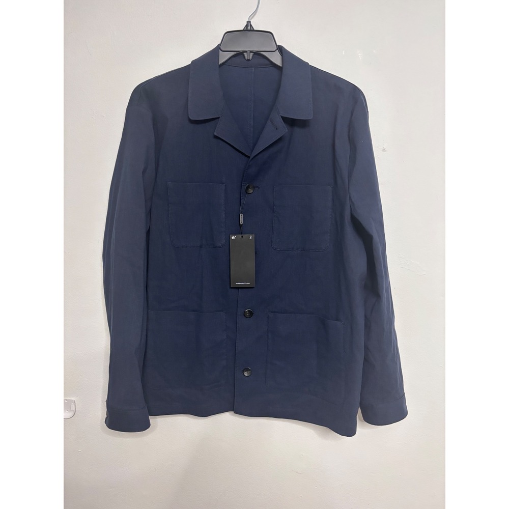 Massimo Dutti Limited Edition Navy Blue Cotton Wool Linen Chore Jacket Mens XL
